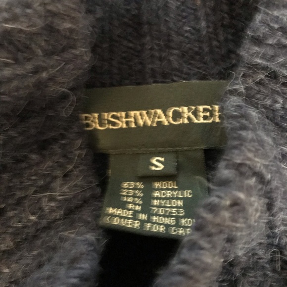 BUSHWACKER BLUE WOOL BLEND FLORAL SWEATER SZ SMALL - Picture 6 of 6